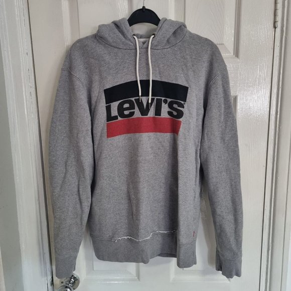 Levi's Other - Levis Mens M Grey Classic Large Logo Graphic Print Hoodie Sweater Jumper